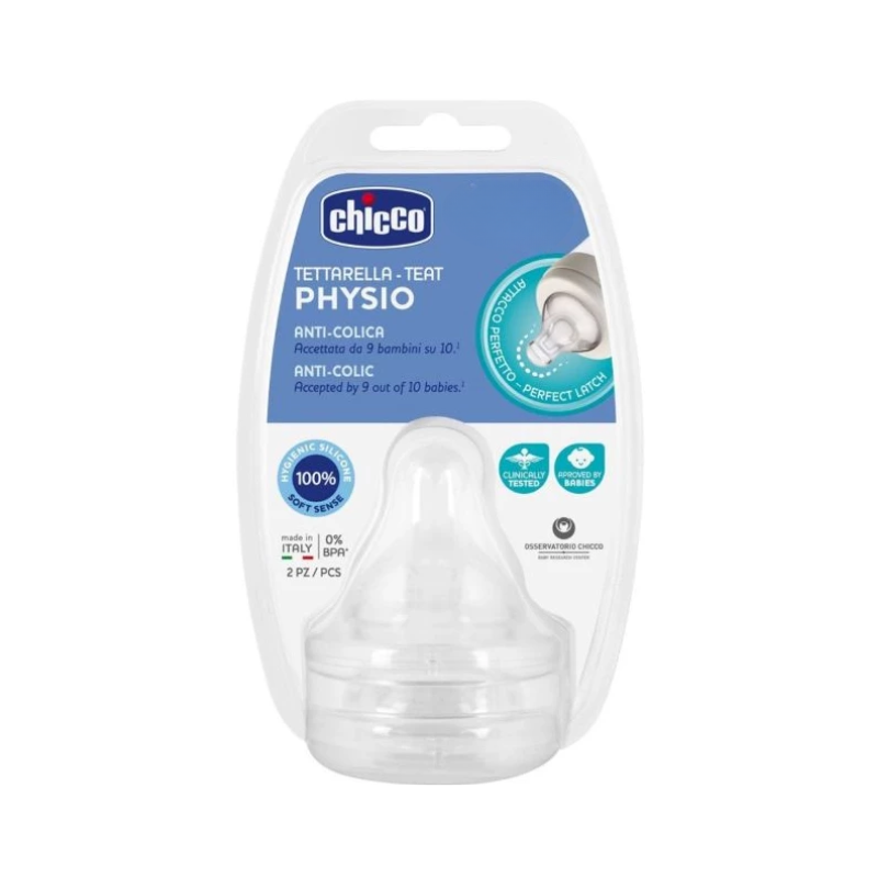 Chicco Physio Silicone Teat 4m+ 2 units