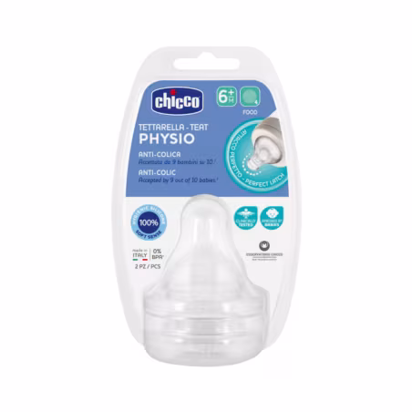 Chicco Physio Tétine Silicone Papa 6m+ 2 unités