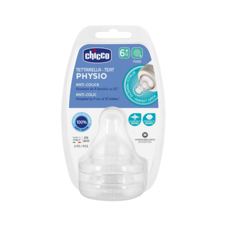 Chicco Tetina Physio Papilla 6m+ 2 unidades