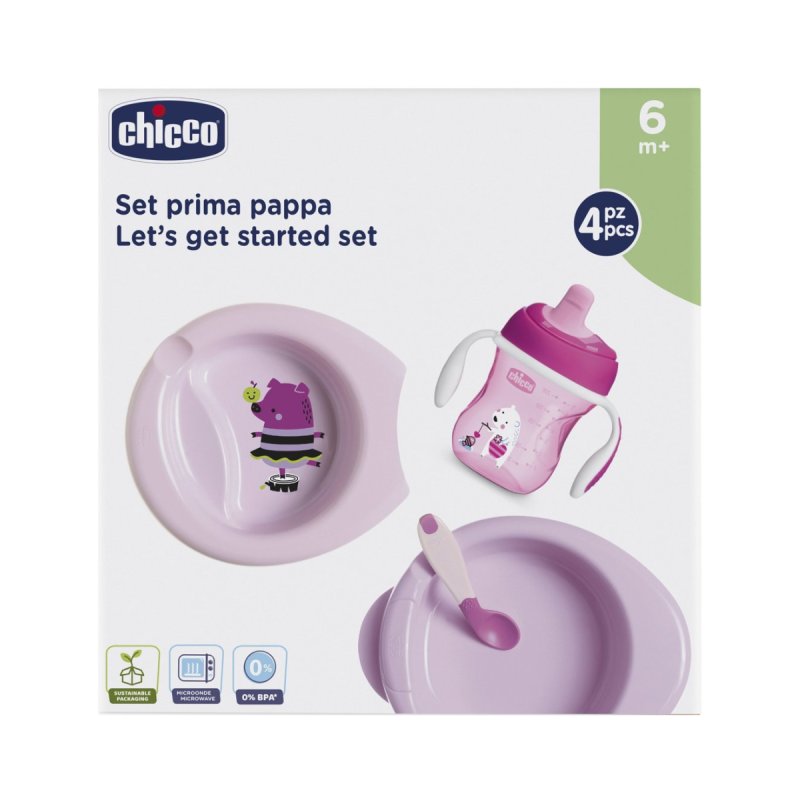 Chicco Ensemble de Bouillie 6m+ Rose