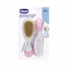 Chicco Natural Bristle Comb and Brush Pink