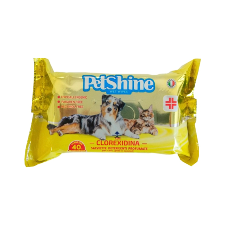 Petshine Toalhitas Clorexidina 40 unidades