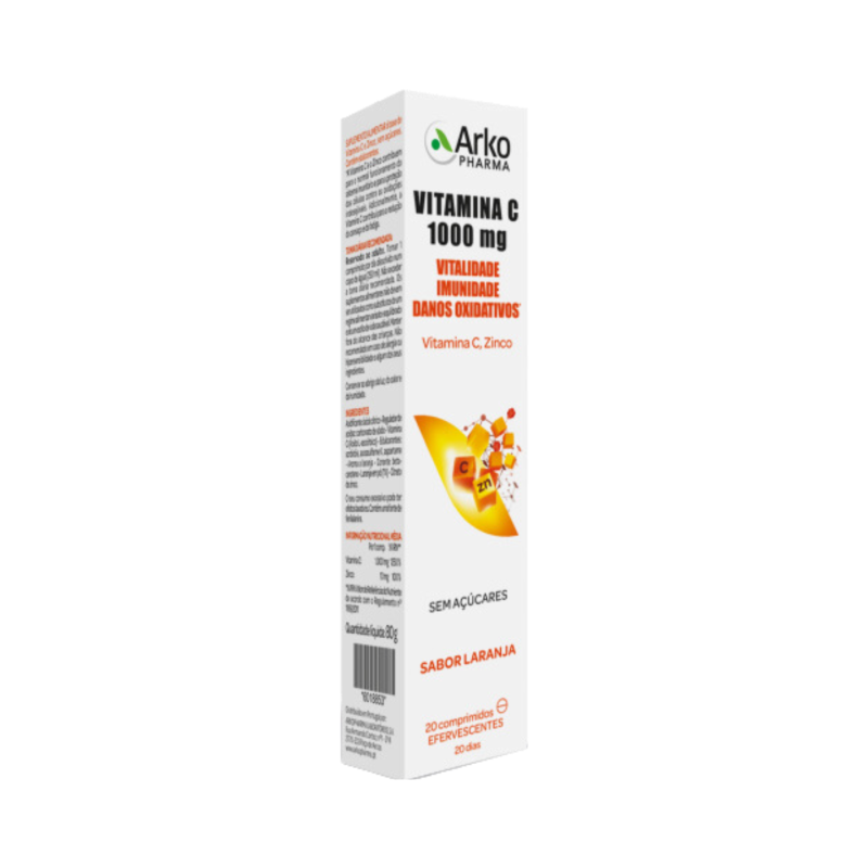 Arkopharma Vitamina C 1000mg + Zinco 20 comprimidos efervescentes