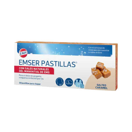 Emser Pastilhas Garganta Sabor Caramelo Salgado 30 unidades