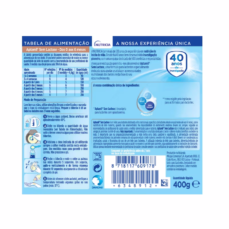 Almirón Sin Lactosa 400g