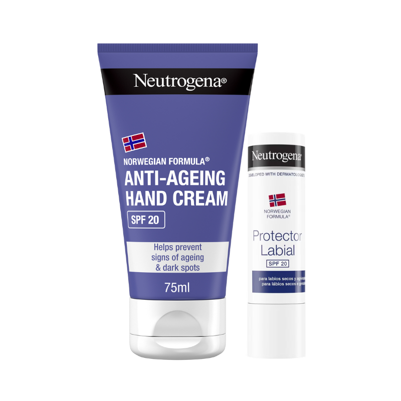 Neutrogena Crema de Manos Antiedad SPF20 75ml + Stick Labial SPF20 4.8g