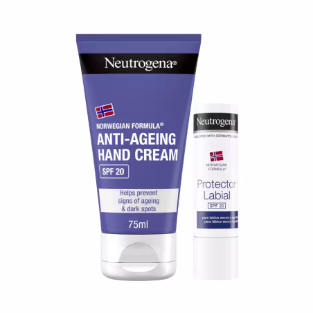 Neutrogena Crème Mains Anti-Âge SPF20 75ml + Stick Lèvres SPF20 4.8g