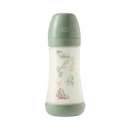 Chicco Perfect 5 Eco+ 2m+ 240ml Medium Flow Green Baby Bottle