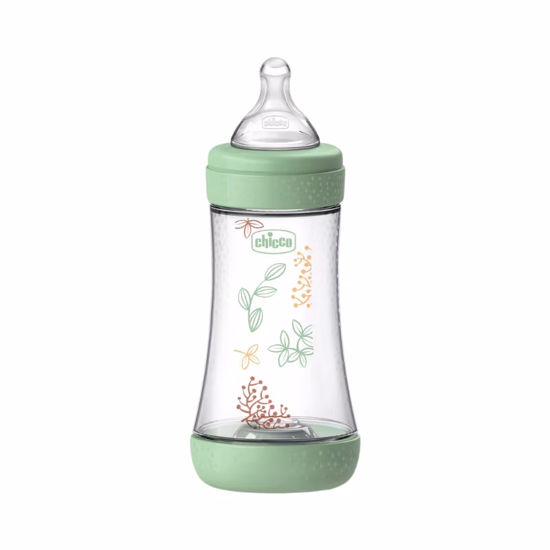 Chicco Perfect 5 Eco+ Biberon 2 mois+ 240 ml Débit Moyen Vert