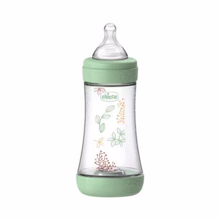 Chicco Perfect 5 Eco+ Biberon 2 mois+ 240 ml Débit Moyen Vert