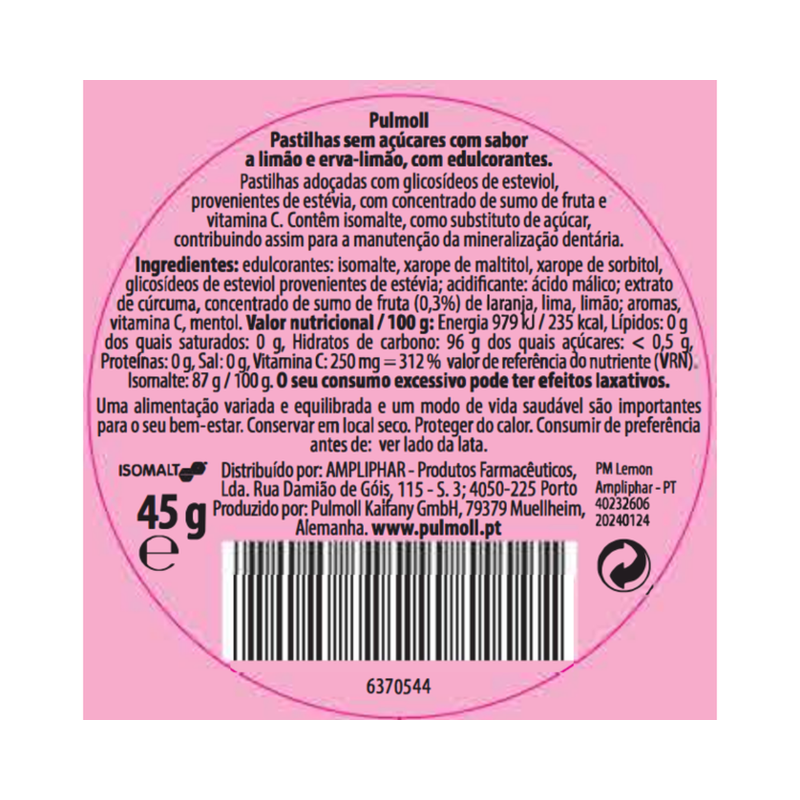 Pulmoll Lemon Candies 45g
