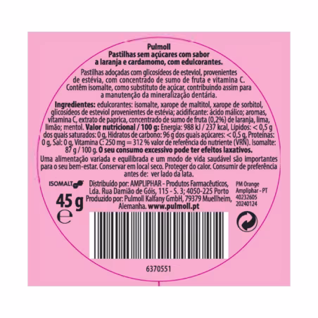 Pulmoll Rebuçados Laranja 45g