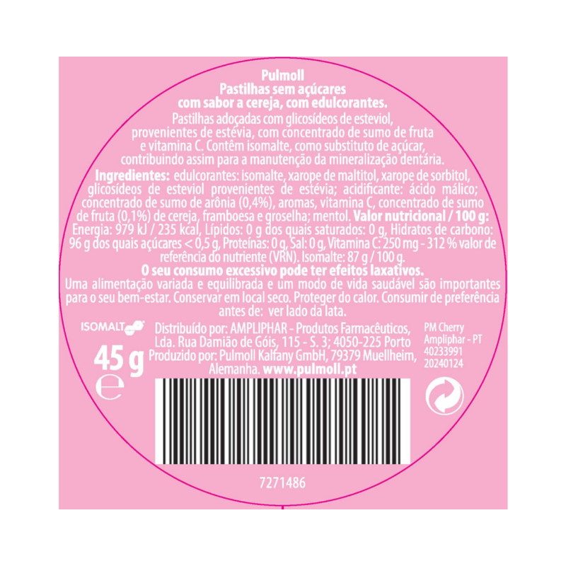 Pulmoll Cherry Candies 45g