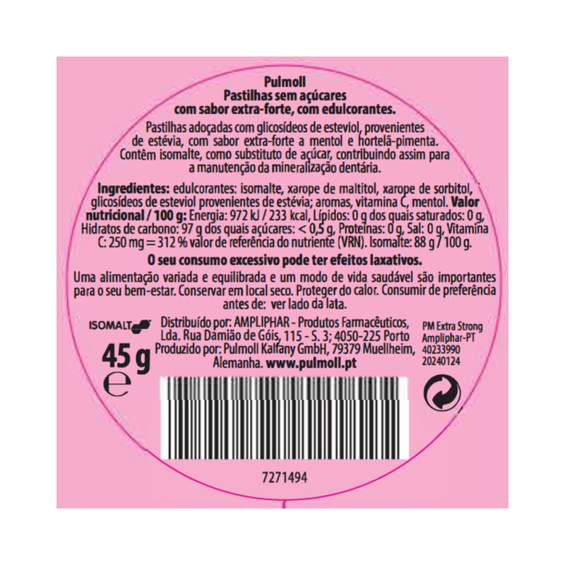 Pulmoll Caramelos Extra Fuertes 45g