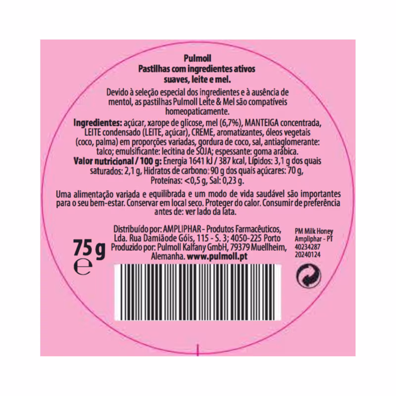 Pulmoll Caramelos Leche y Miel 75g