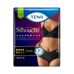 Tena Silhouette Cintura Alta Negro Plus Talla M 9 unidades