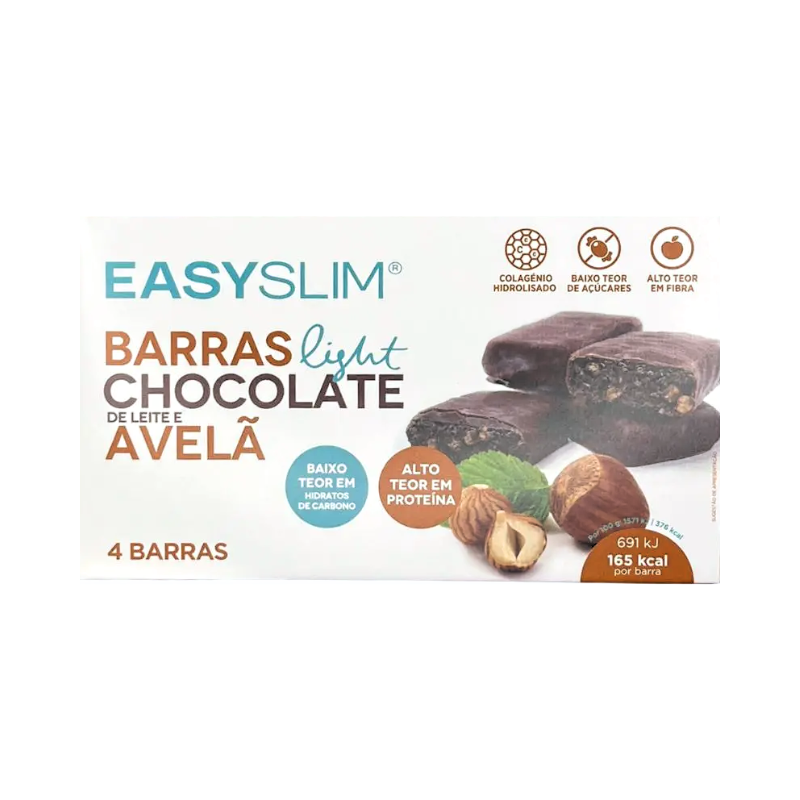 Barritas Easyslim Light Chocolate con Leche y Avellanas 4 unidades