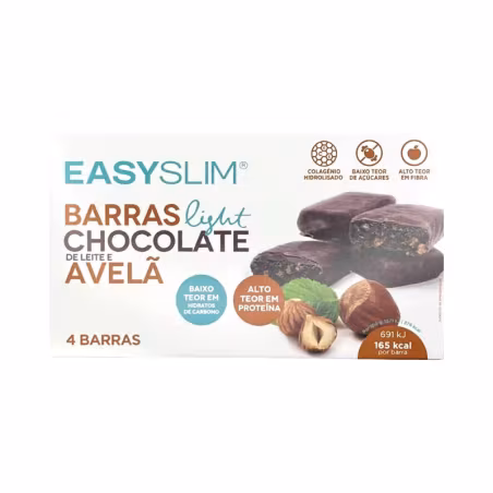Barritas Easyslim Light Chocolate con Leche y Avellanas 4 unidades