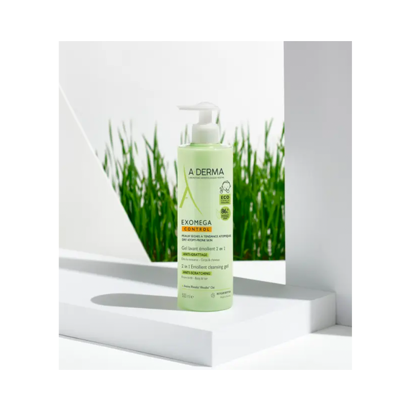 A-Derma Exomega Control 2 in 1 Emollient Cleansing Gel 200ml