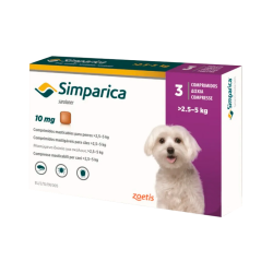 Simparica 10mg 2.5kg - 5kg 3 tablets
