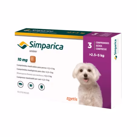 Simparica 10mg 2.5kg - 5kg 3 tablets