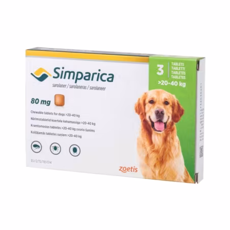 Simparica 80mg 20kg - 40kg 3 comprimidos