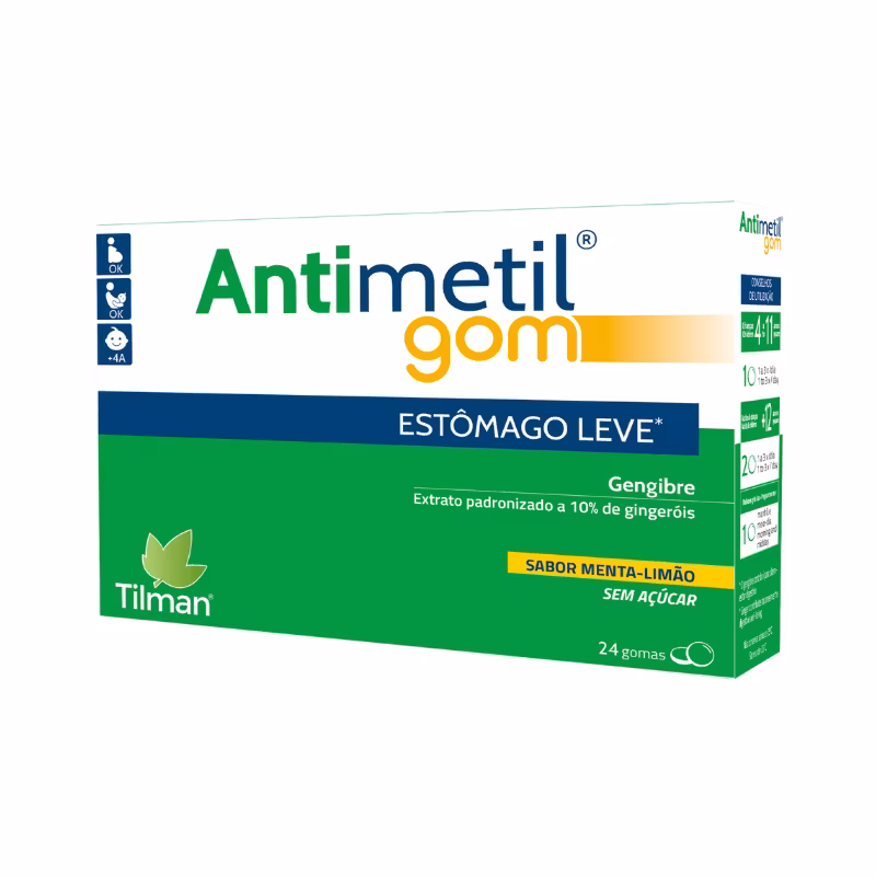 Antimetil Gom Limão & Menta 24 gomas