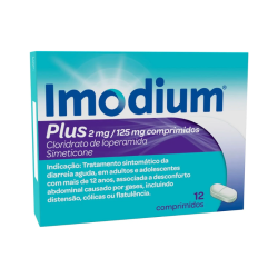 Imodium Plus 2mg +125mg 12 tablets