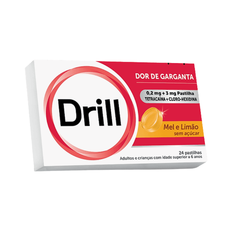 Drill Miel et Citron Sans Sucre 0,2mg+3mg 24 pastilles