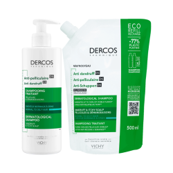 Dercos Technique Champú Anticaspa Cabello Graso 400ml + Recambio 500ml