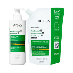 Dercos Technique Champú Anticaspa Cabello Seco 400ml + Recambio 500ml