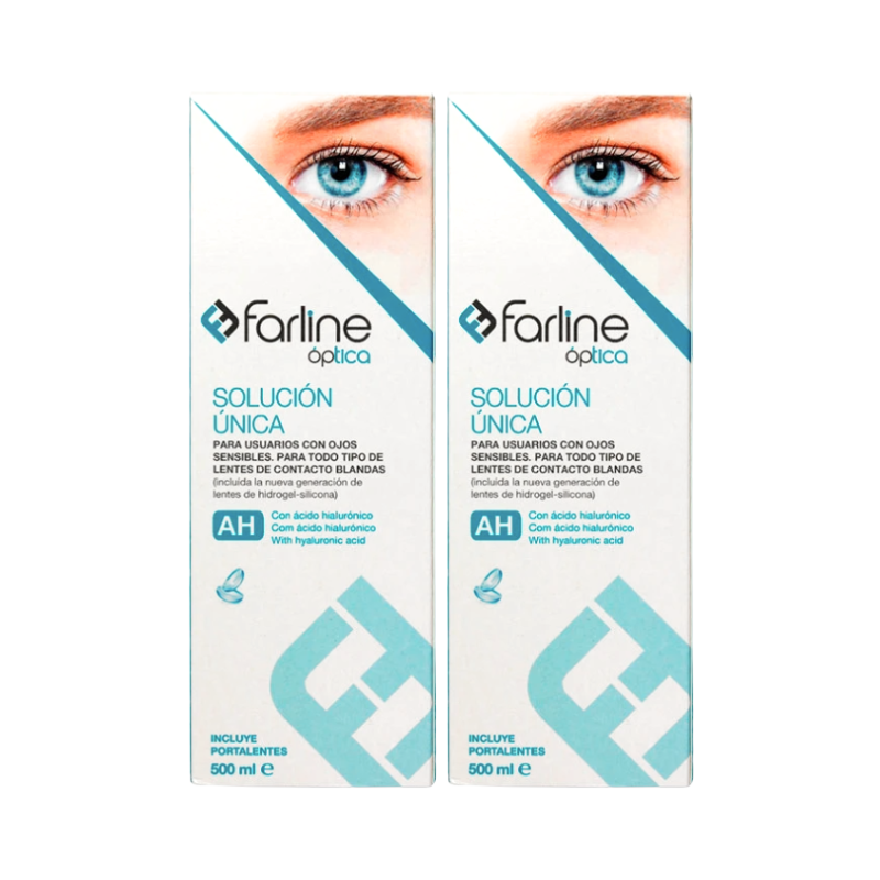 Farline Solution Unique pour Lentilles de Contact 2x500ml