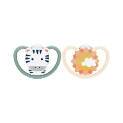 NUK Space Chupeta Silicone Zebra 6-18m 2 unidades