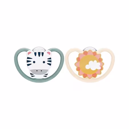 NUK Space Silicone Zebra Pacifier 6-18m 2 units