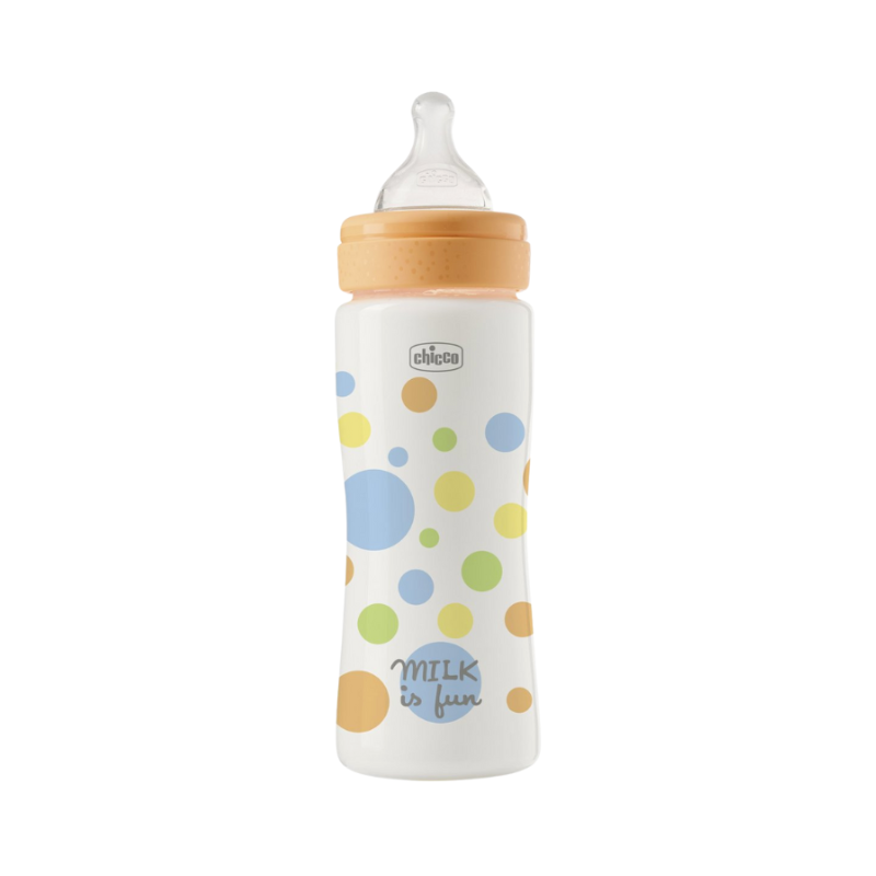 Chicco Perfect Easy Biberon Débit Rapide 4m+ 330ml Orange