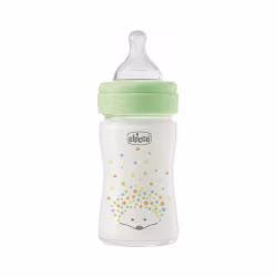 Chicco Perfect Easy Glass Baby Bottle Slow Flow 0m+ 150ml Green