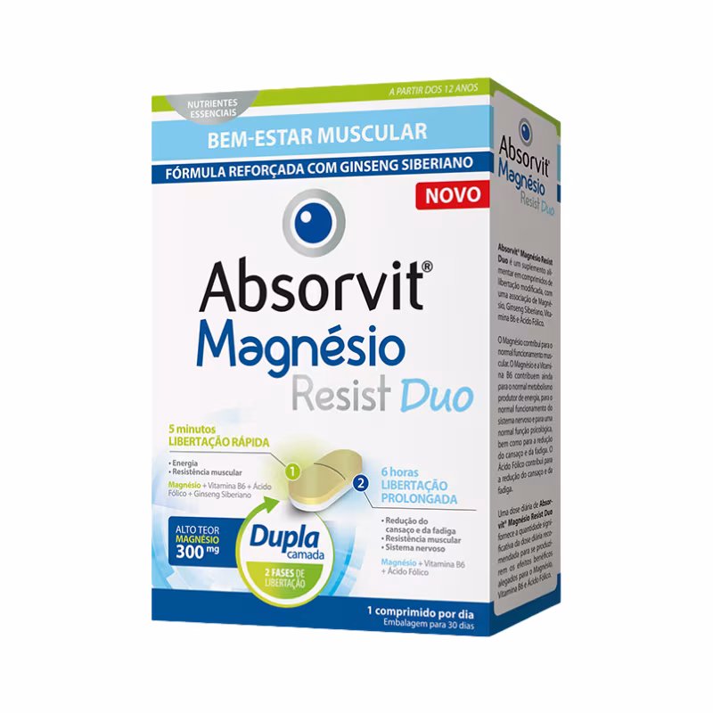 Absorvit Magnésio Resist Duo 30 comprimidos
