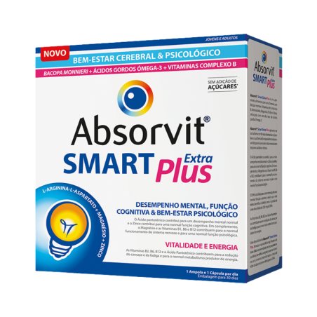 Absorvit Smart Extra Plus 30 ampolas + 30 cápsulas