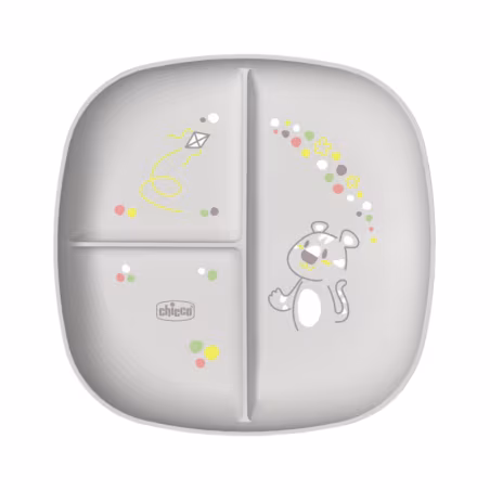 Chicco Portioned Plate 12m+ Grey