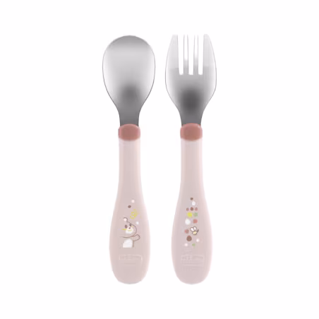 Chicco Set Couverts Acier Inoxydable 18m+ Rose