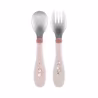 Chicco Set Cubiertos de Acero Inoxidable 18m+ Rosa