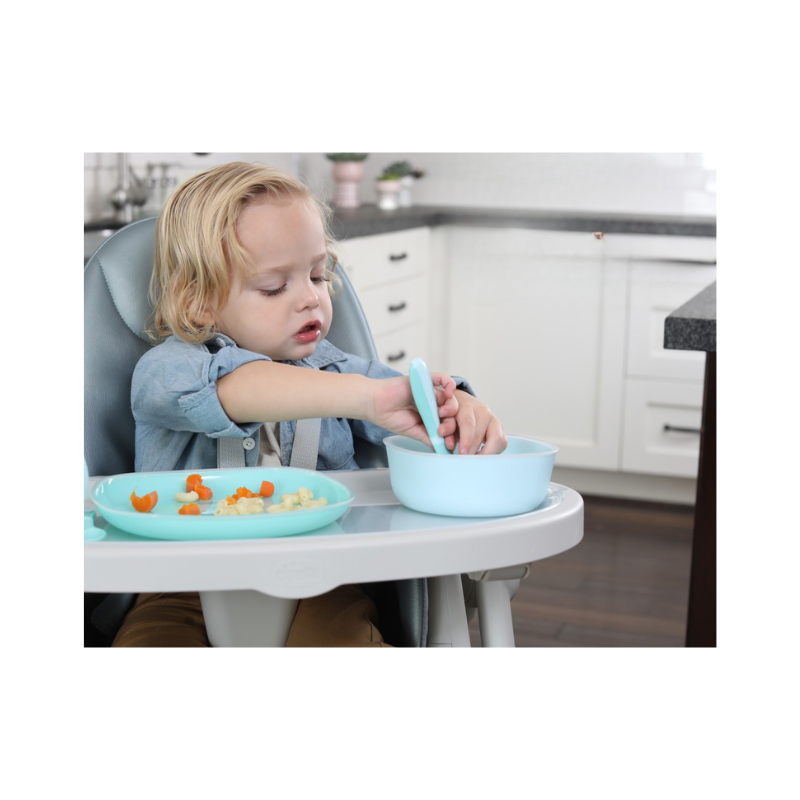 Chicco Set Cubiertos de Acero Inoxidable 18m+ Gris