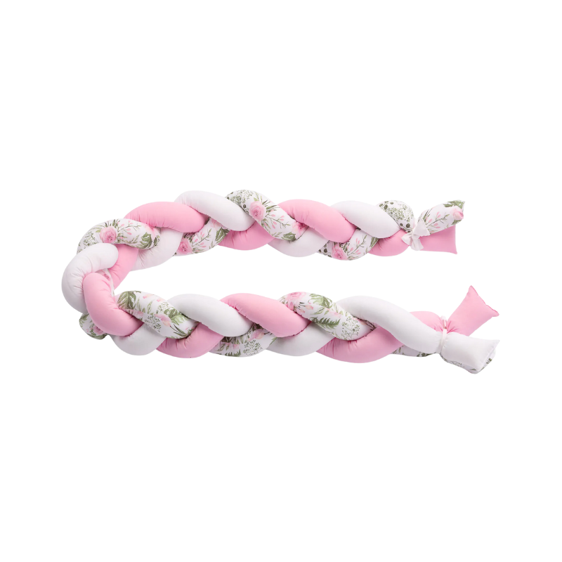 Sensillo Protector de Cuna Trenzado Rosa
