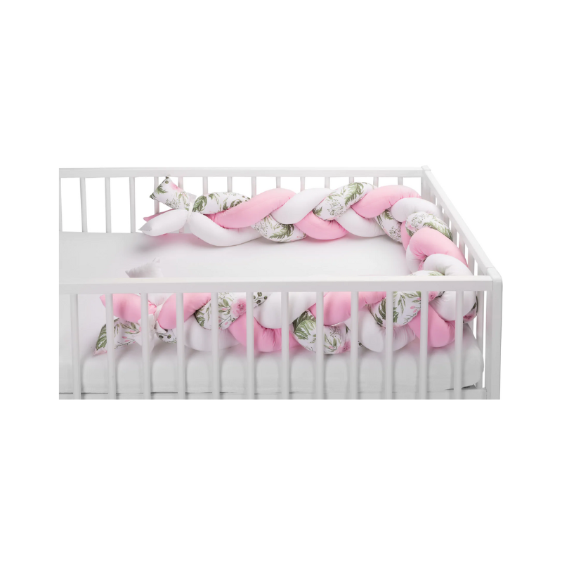 Sensillo Protector de Cuna Trenzado Rosa