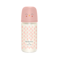 Suavinex Premium Bonhomia Glass Bottle 3m+ M 240ml Pink
