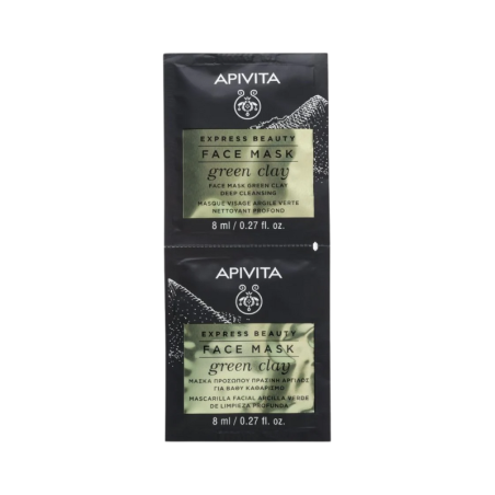 Apivita Express Beauty Mascarilla Facial Arcilla Verde 2x8ml