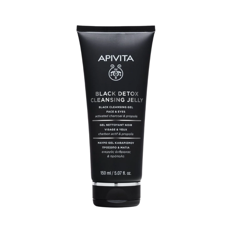 Apivita Black Detox Gel Limpiador Negro Rostro y Ojos 150ml