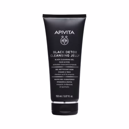 Apivita Black Detox Gel Nettoyant Noir Visage et Yeux 150ml