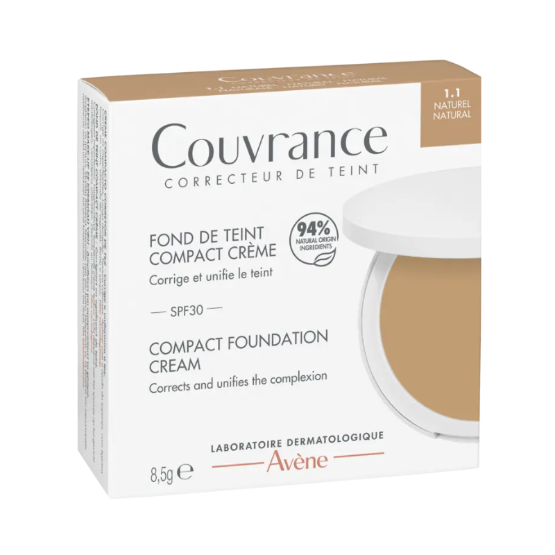 Avène Couvrance Creme Compacto Corretor de Tez 1.1 Natural FPS30+ 8,5g