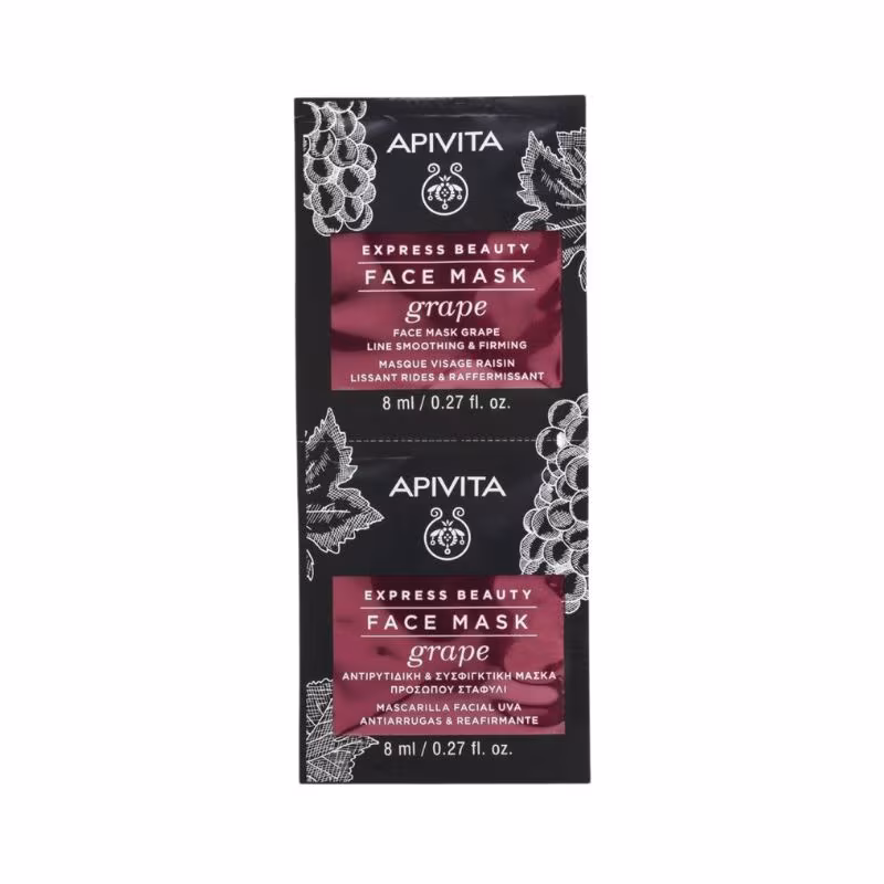 Apivita Express Beauty Máscara Antirrugas e Refirmante Uva 2x8ml